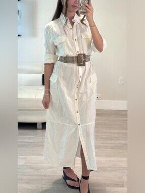 Zara XS-S belted crepe midi Dress